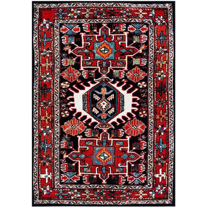 Vintage Hamadan VTH229 Power Loomed Indoor Area Rug - Red/Black - 4'x6' - Safavieh