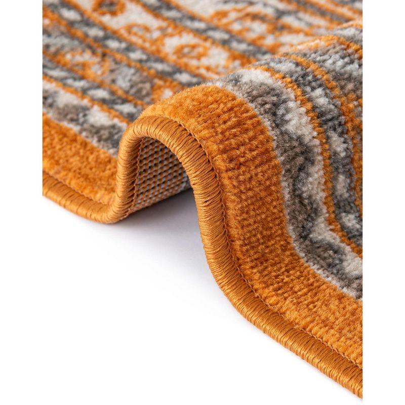 Unique Loom Williamsburg Collection Area Rug - Allover (2' 9" x 9' 10" Runner Orange/Gray)