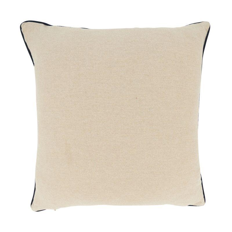 Beige Coastal Surf-Inspired Rectangular Cotton Throw Pillow