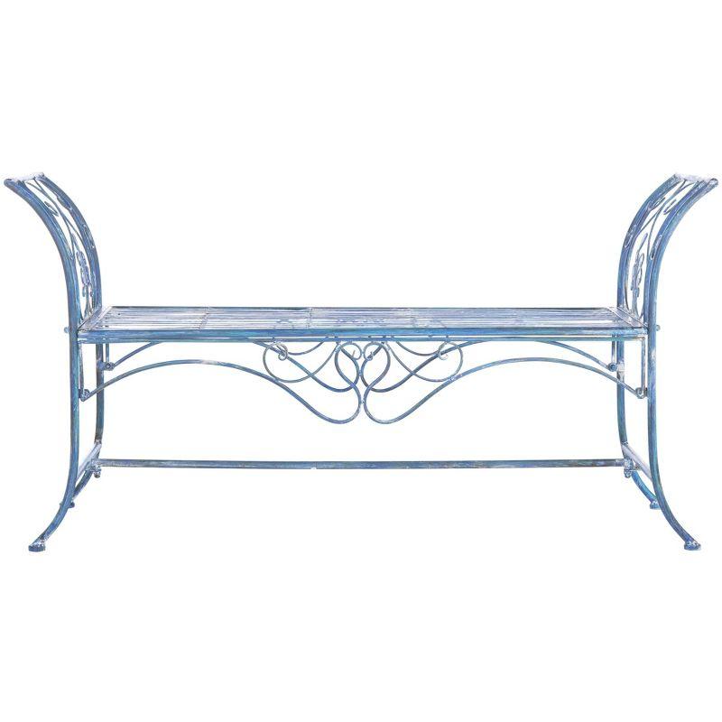 Adina Bench - Outdoor - PAT5016 - Mossy Blue - Safavieh