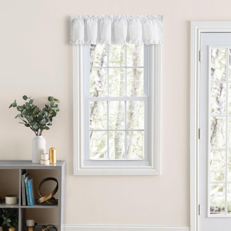 White Cotton Blend Ruffle Rod Pocket Valance 74" x 12"