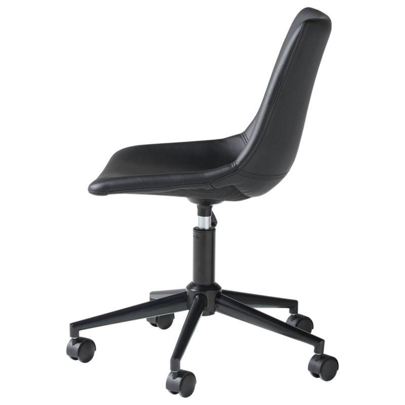 Program Home Office Swivel Desk Chair Black - Signature Design by Ashley: Faux Leather, Armless, With Wheels