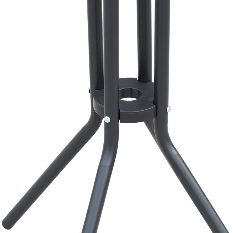Outsunny 3 Piece Bar Height Outdoor Bistro Set for 2, Round Patio Pub Table 2 Bar Chairs with Comfortable Design & Durable Build, Charcoal Gray