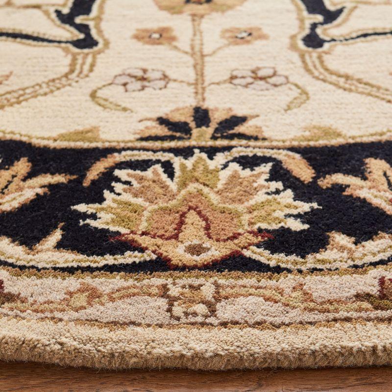 Heritage HG644 Handmade Area Rug - 6' Round - Ivory/Black - Safavieh
