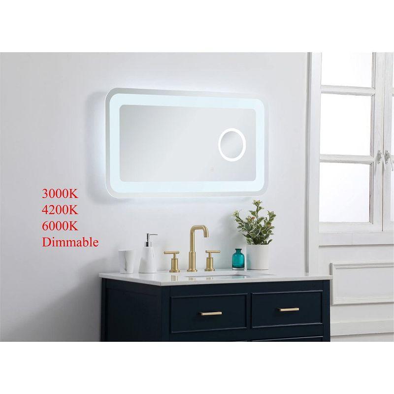 Elegant Lighting Lux 20in x 36in Hardwired LED mirror with magnifier and color changing temperature 3000K/4200K/6000K