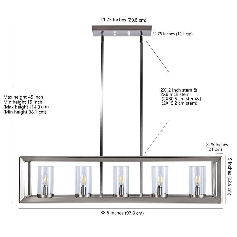 JONATHAN Y Anna Linear 5-light Metal/Glass LED Pendant