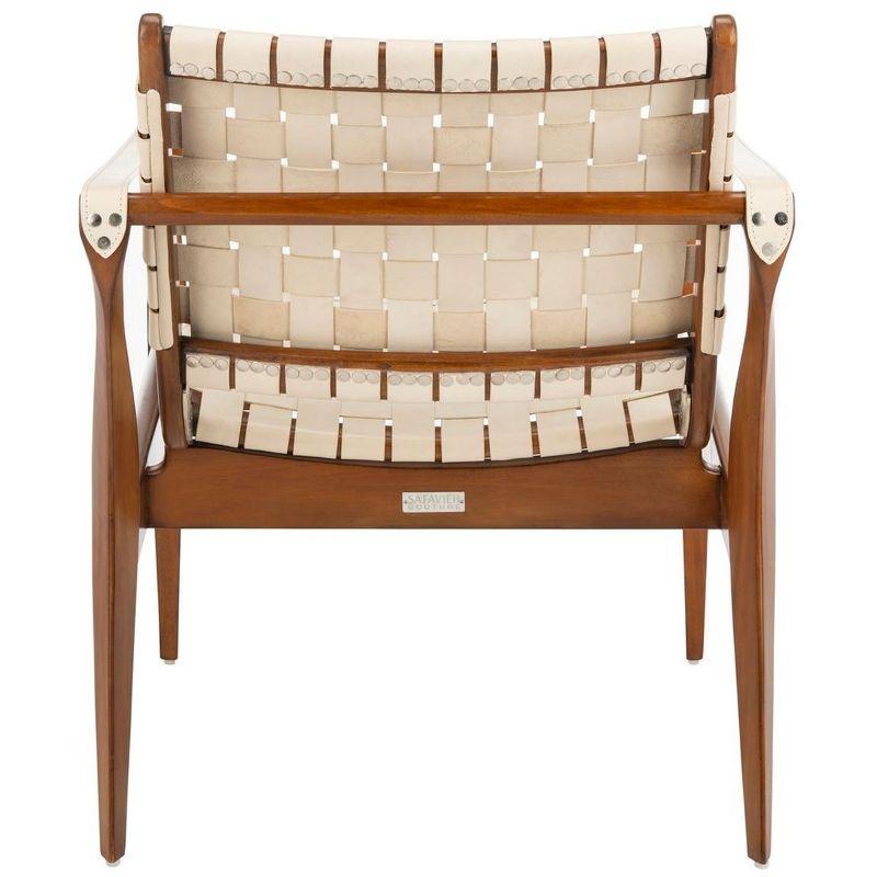 Dilan Leather Safari Chair  - Safavieh