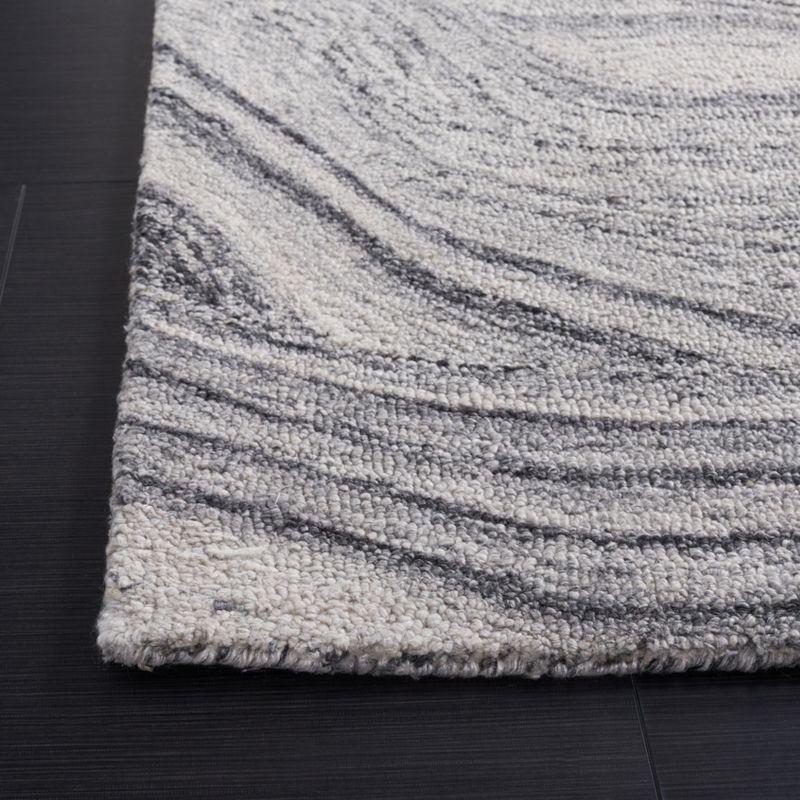 Abstract ABT148 Handmade Indoor Area Rug - Dark Gray/Black - 6'x6' - Safavieh