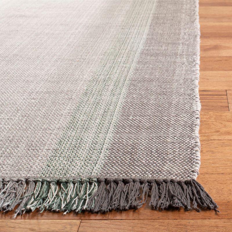 Coastal Breeze Montauk 8'x10' Hand Woven Cotton Rug in Green/Grey