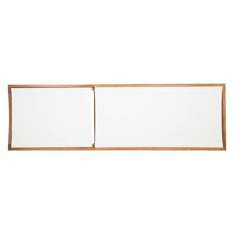 Christopher Knight Home Summerland Outdoor Mesh and Acacia Wood Armless Adjustable Chaise Lounges (Set of 2), White/Teak