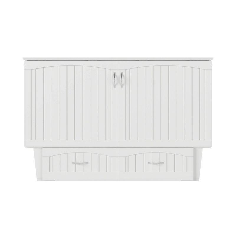 Queen Nantucket Murphy Bed Chest USB Turbo Charger White - AFI