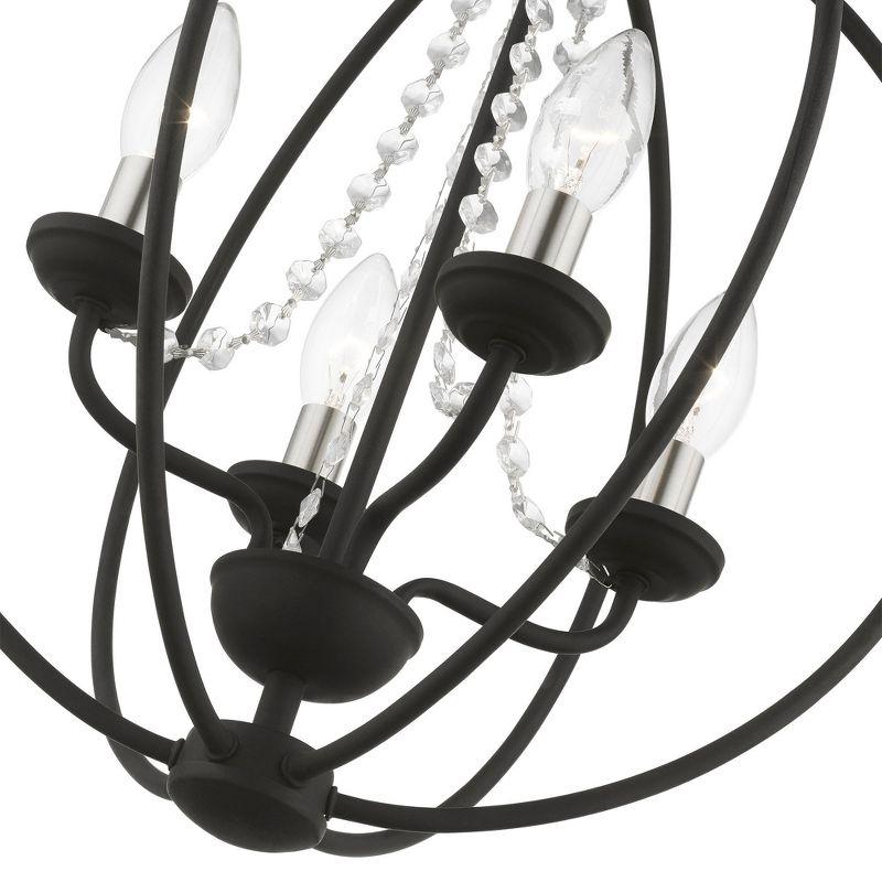 Livex Lighting Arabella 4 - Light Chandelier in  Black/Brushed Nickel