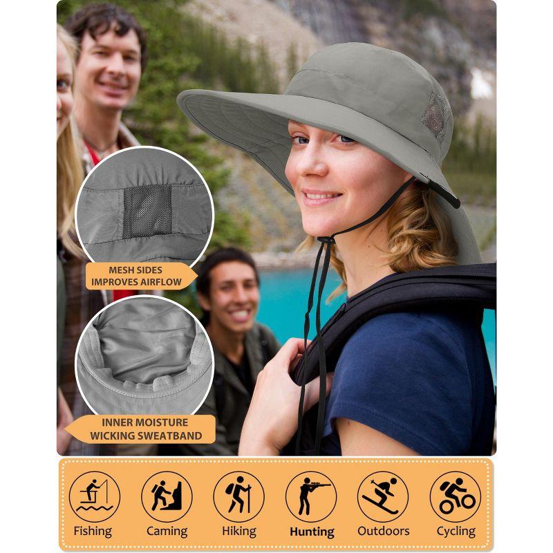 Solaris Unisex Wide Brim UV Sun Protection Hat for Adults, Suit for Outdoor Garden Hiking Safari Beach Travel, Gray