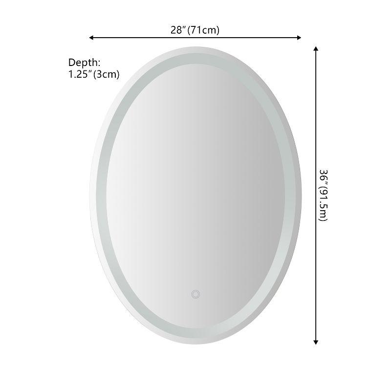 Dane Small Round Frameless Antifog Front/Back-Lit Tri-Color Wall Bathroom Vanity Mirror with Smart Touch - JONATHAN Y