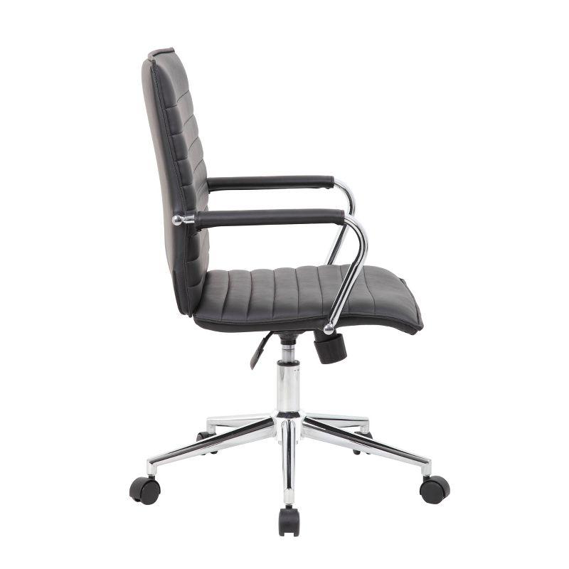 Black Vinyl and Chrome Swivel Task Chair