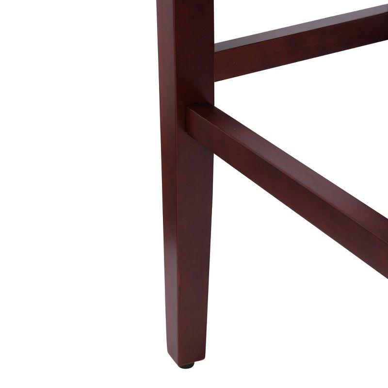 WestinTrends 29" Upholstered Saddle Seat Bar Stool (Set of 2), Cherry/Gray