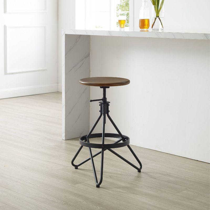 Swivel Adjustable Height Counter Stool with Metal Frame