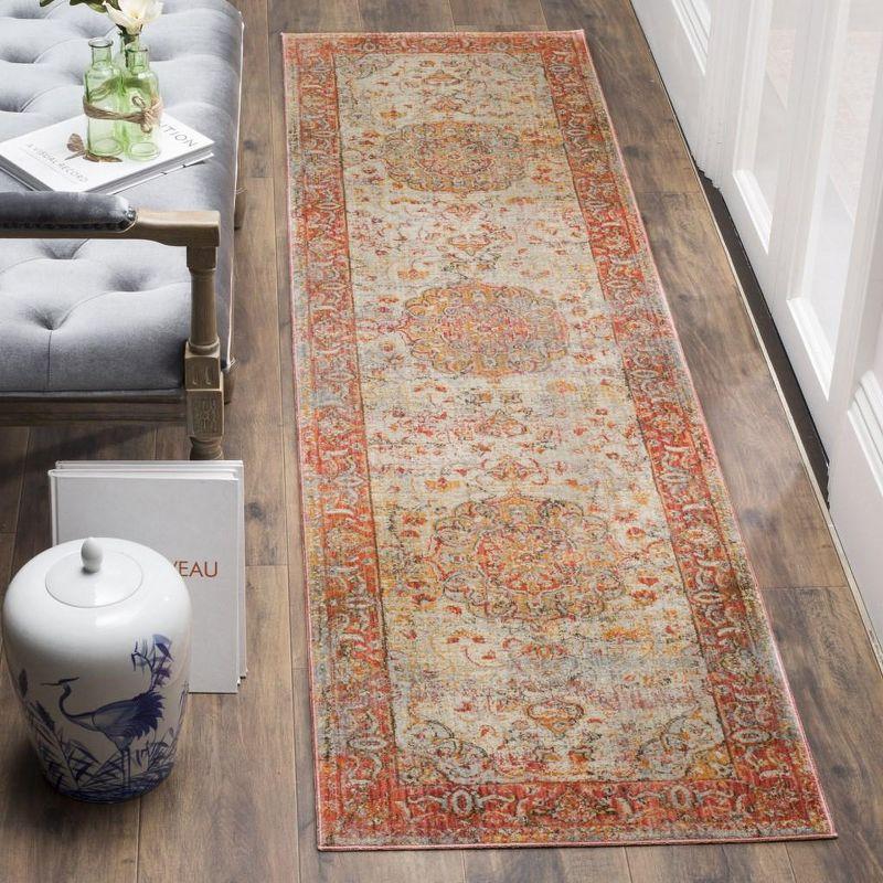 Vintage Persian VTP435 Power Loomed Indoor Runner Rug - Saffron/Cream - 2'2"x12' - Safavieh