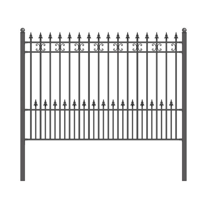 ALEKO Venice 62.8'' H x 66'' W Black Metal Fencing