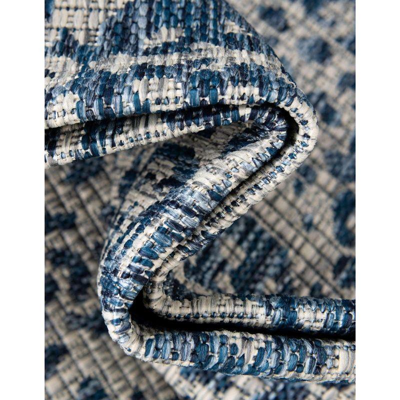Unique Loom 4' 1 x 4' 1 Round Indoor/Outdoor Traditional Blue Area Rug