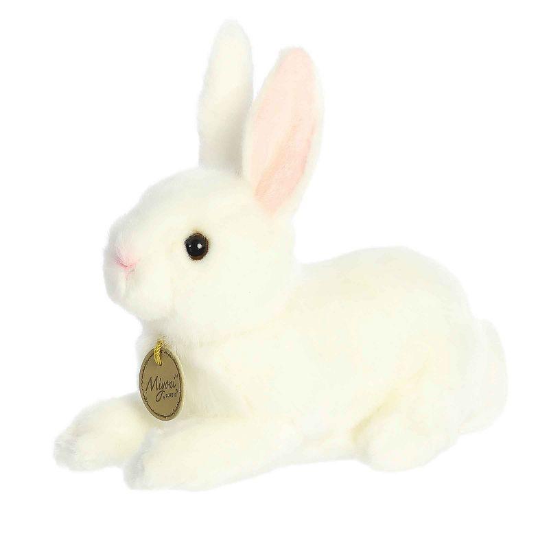 Aurora Small American White Rabbit Miyoni Realistic Stuffed Animal White 8"