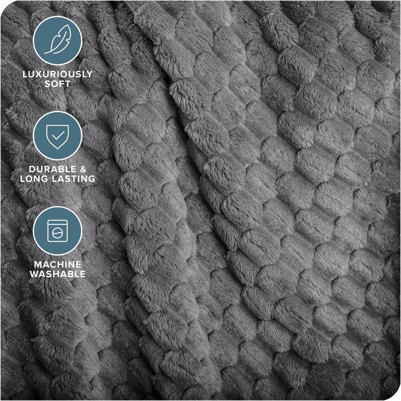 Bare Home Plush Textured Microplush Fleece Blanket | Wayfair