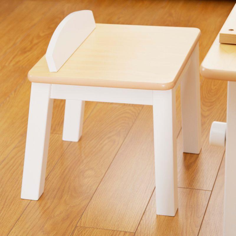 Kids' Wooden Activity Table and Art Station with Storage and Stools