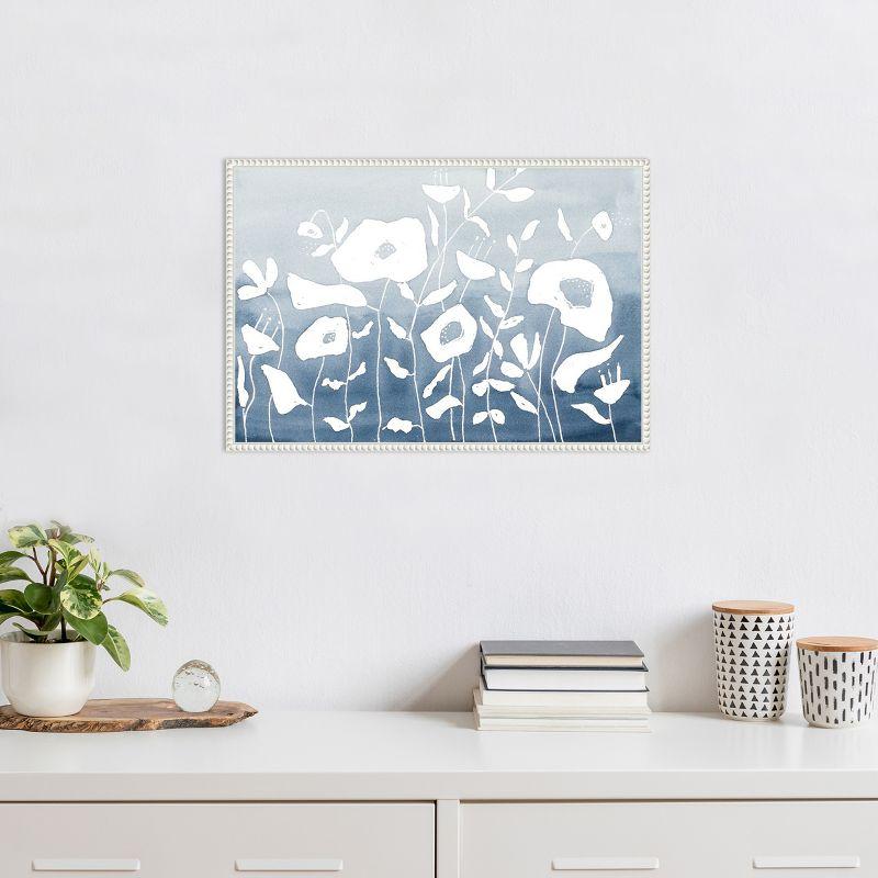 Amanti Art Blue And White Floral Garden by Krinlox Framed Canvas Wall Art