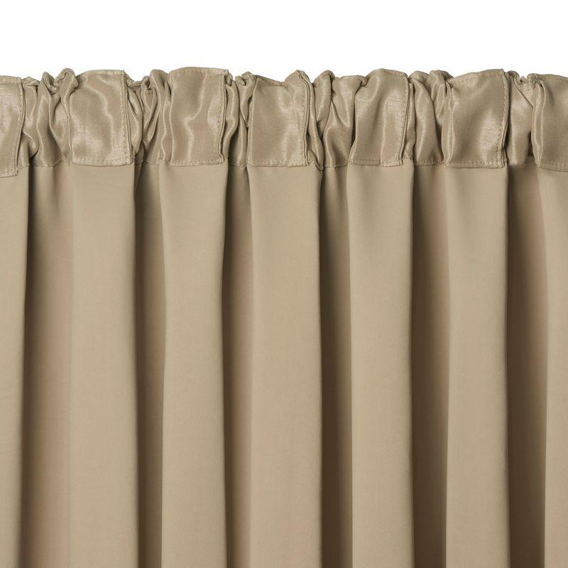 Taupe Polyester Room Darkening Waterfall Valance