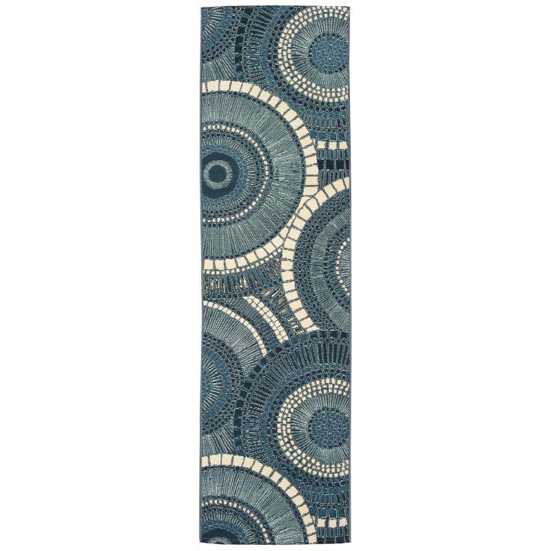 Liora Manne Marina Circles Indoor/Outdoor Rug Delft 1'11" x 7'6"