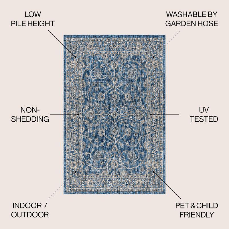 Palazzo Vine and Border Textured Weave Indoor/Outdoor Area Rug  - JONATHAN Y