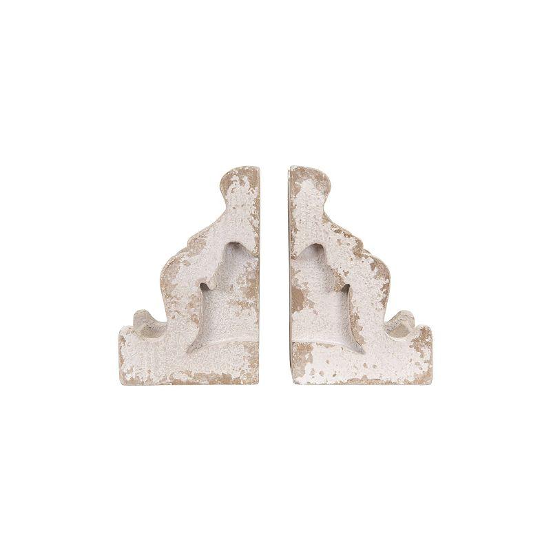 Set of 2 Corbel Shaped Bookends White - Storied Home