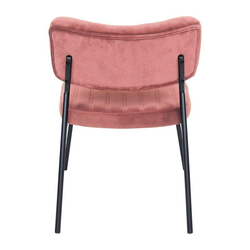 LeisureMod Marilane Velvet Accent Chair with Metal Frame