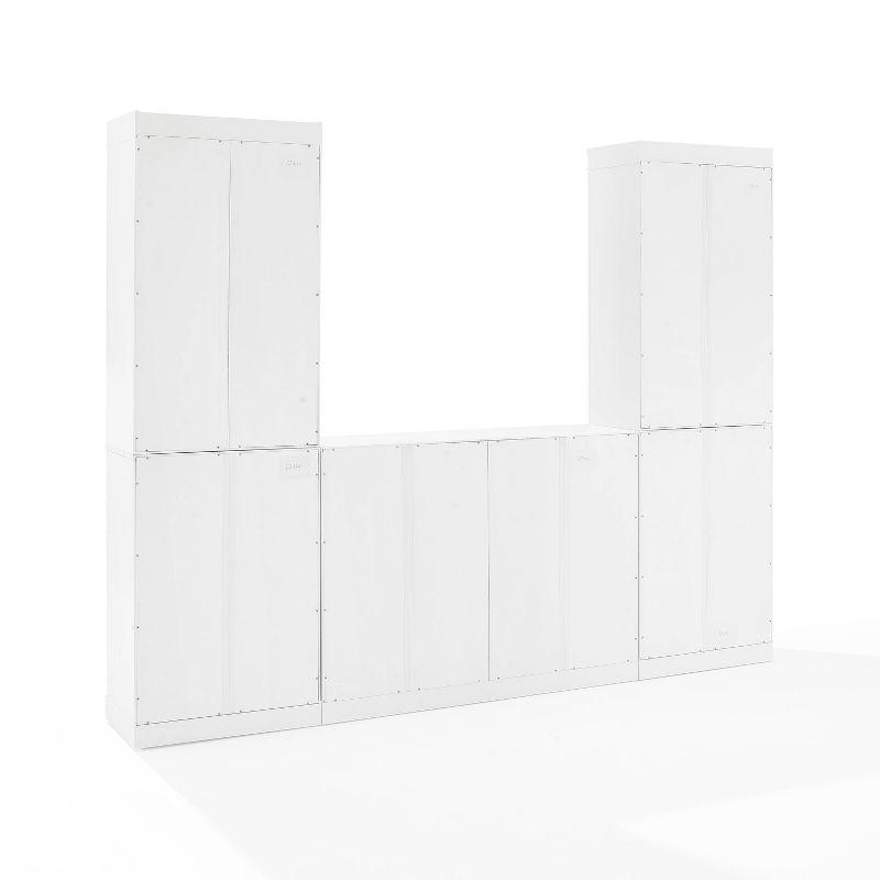 3pc Stanton Sideboard and Pantry Set White - Crosley: Home Office Storage, Traditional Farmhouse Design