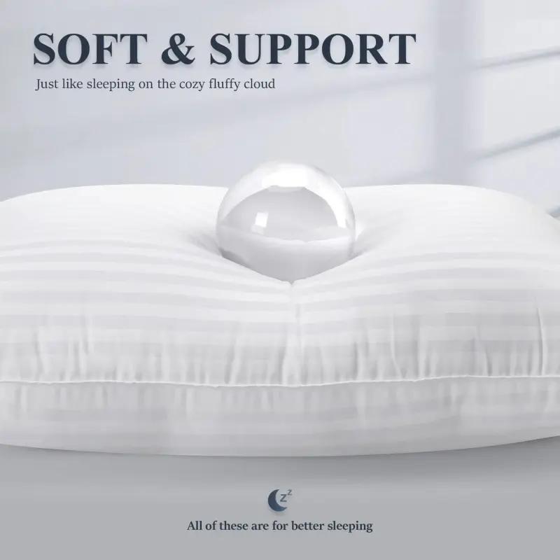 Bed Pillows 2-Pack Queen Size Luxury Hotel Pillow for Side and Back Sleeper Pillows for Bed with Cooling Cover