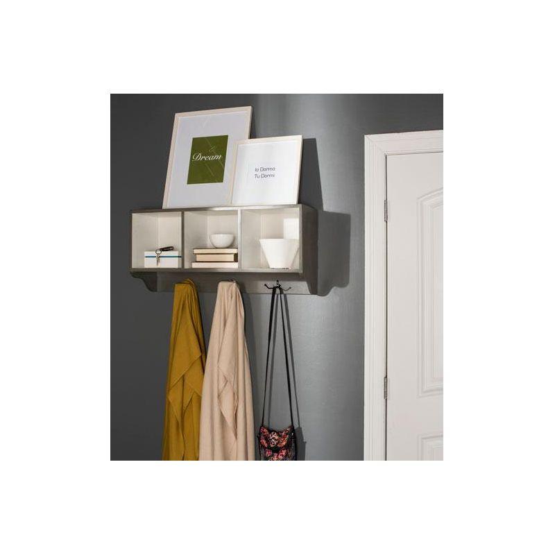 Alice Wall Shelf With Storage Compartments - Ash Grey/White - Safavieh