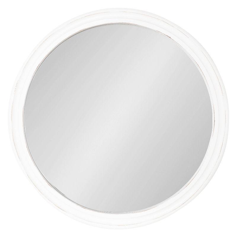 WallBeyond 28" Wood Round Mirror White