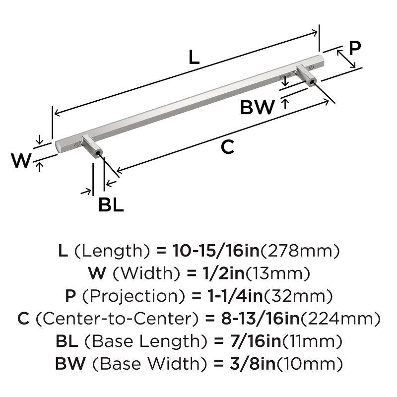 Polished Chrome 8-13/16 Inch Modern Bar Cabinet Pull