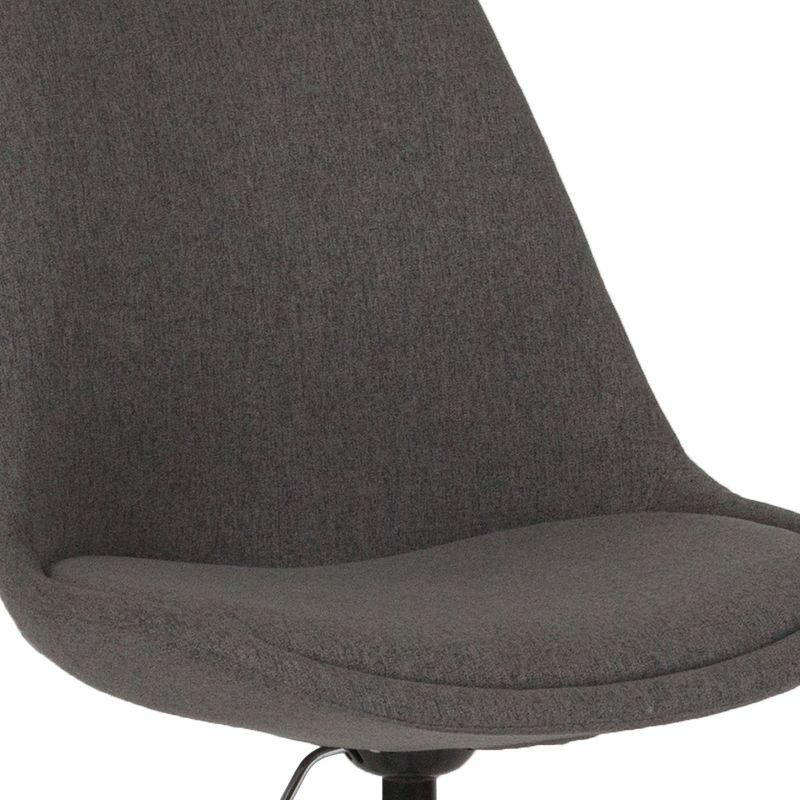 Flash Furniture Aurora Series Mid-Back Dark Gray Fabric Task Office Chair with Pneumatic Lift and Chrome Base