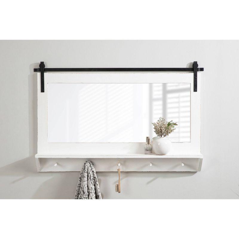 42" x 27" Cates Framed Wall Mirror with Shelf and Hooks - Kate & Laurel All Things Decor