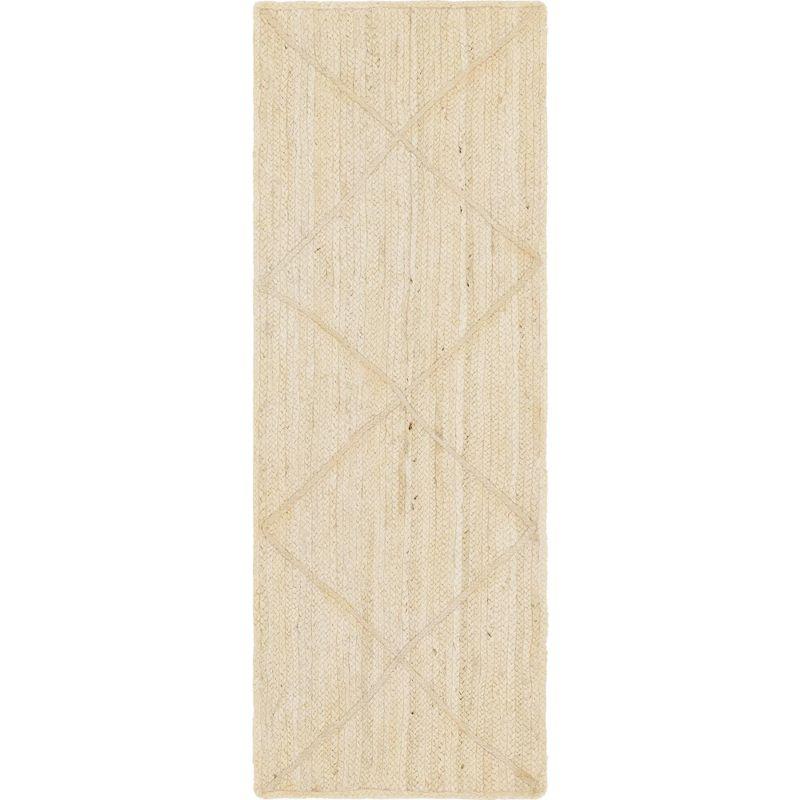 Unique Loom 2' 2 x 6' 1 Braided Jute Ivory Area Rug