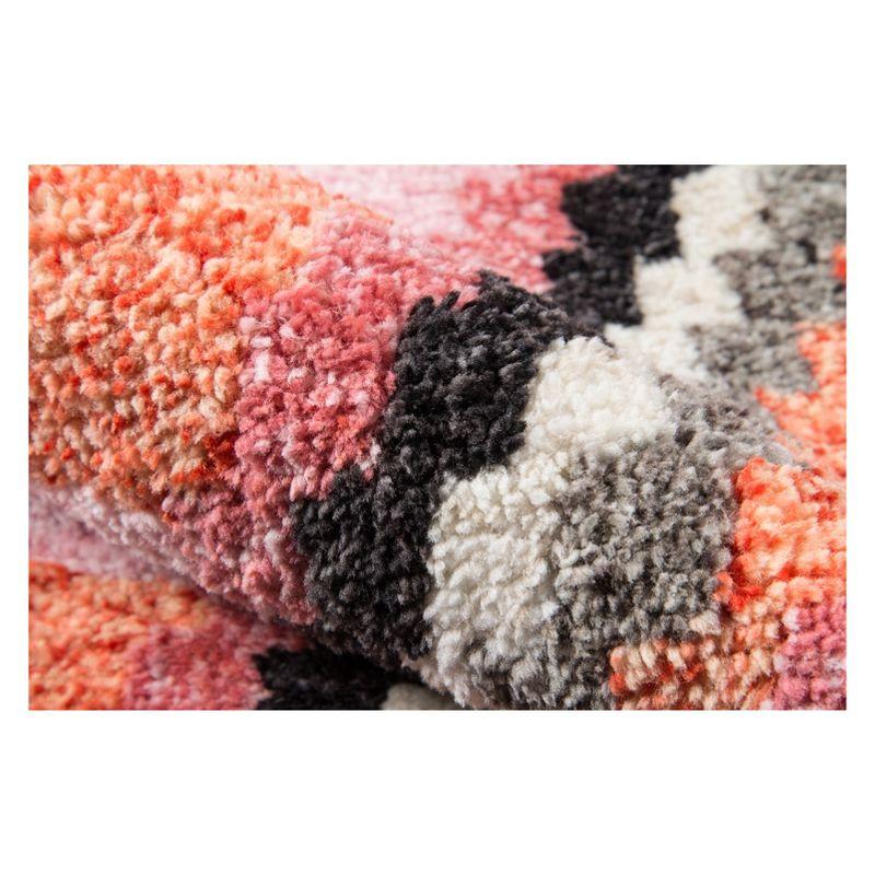 2'3"x8' Shapes Tufted Runner Rug Pink - Momeni: Modern Handmade Hallway Rug, Polyester, Medium Pile, Indoor Use