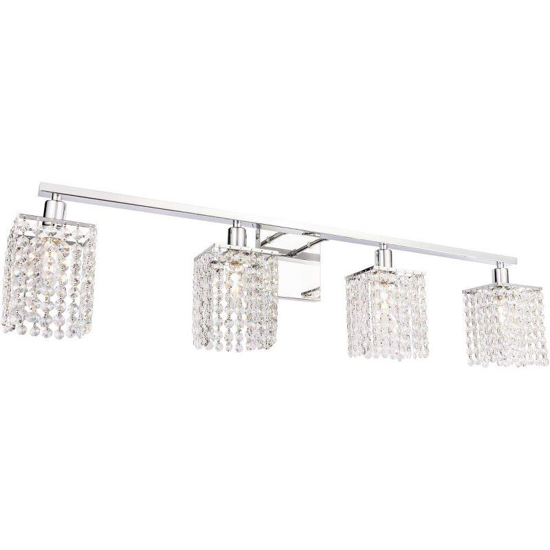 Elegant Lighting Phineas 4 light Chrome and Clear Crystals wall sconce