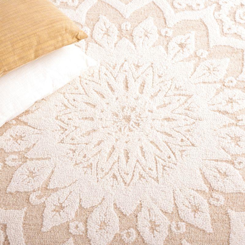 Blossom BLM108 Hand Tufted Indoor Area Rug - Ivory/Light Brown - 4'x6' - Safavieh