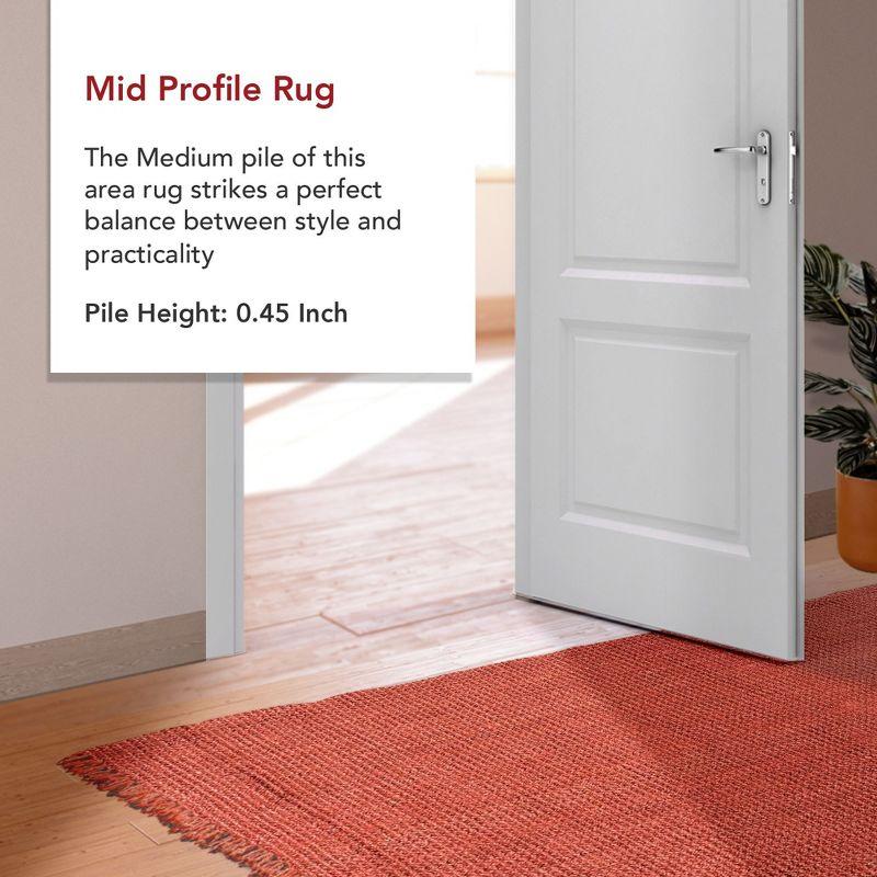 Nuloom 6x9 Daniela Jute Tassel Hand Woven Indoor Area Rug, Brick, Solid Chunky Farmhouse Design, Natural Fiber BedroomLiving Room