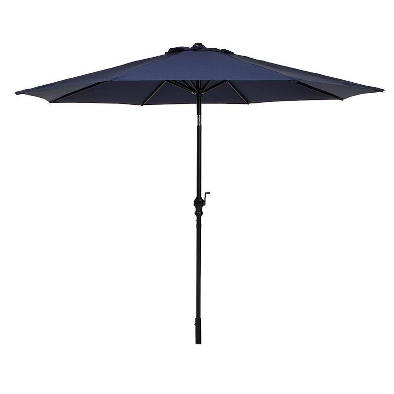 Navy Octagon Steel Market Umbrella with Crank Lift