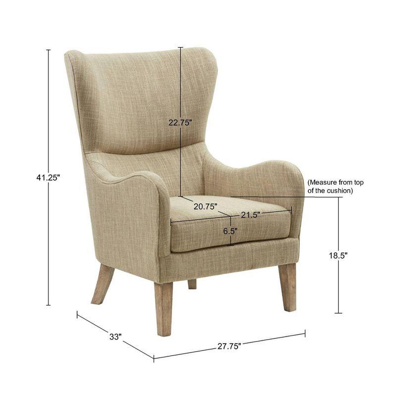 Aria Swoop Upholstered Wing Chair Taupe