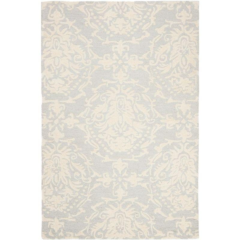 Blossom BLM107 Hand Tufted Indoor Area Rug - Light Grey/Ivory - 4'x6' - Safavieh