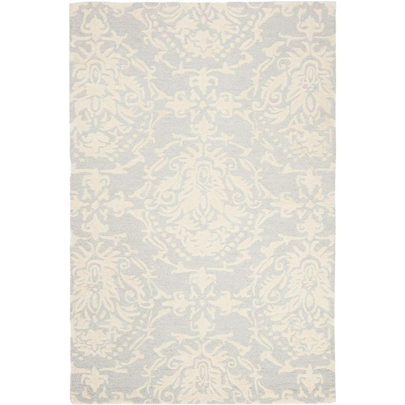 Blossom BLM107 Hand Tufted Indoor Area Rug - Light Grey/Ivory - 4'x6' - Safavieh