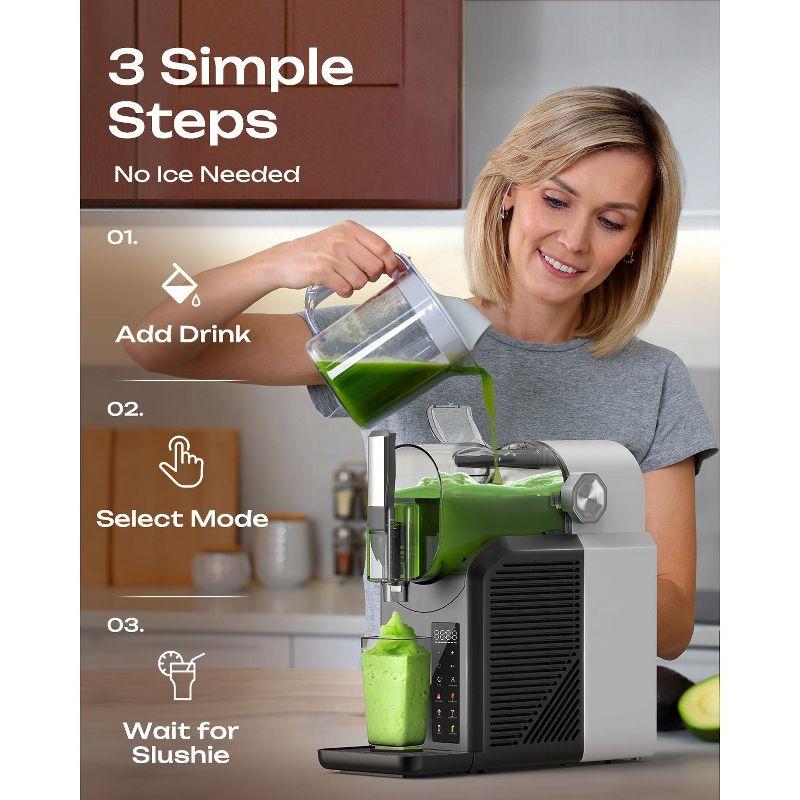 Greenever Slushie Machine for Home 15-60 Minutes with 7 Preset Programs & 4 Hours Freshness for Home Frozen Drink Milkshakes Margaritas Frappes